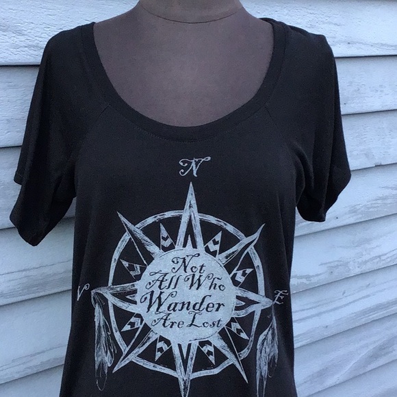 Jawbreaking Black Compass “Not all who wander are lost” Graphic Tee Small - Picture 3 of 5